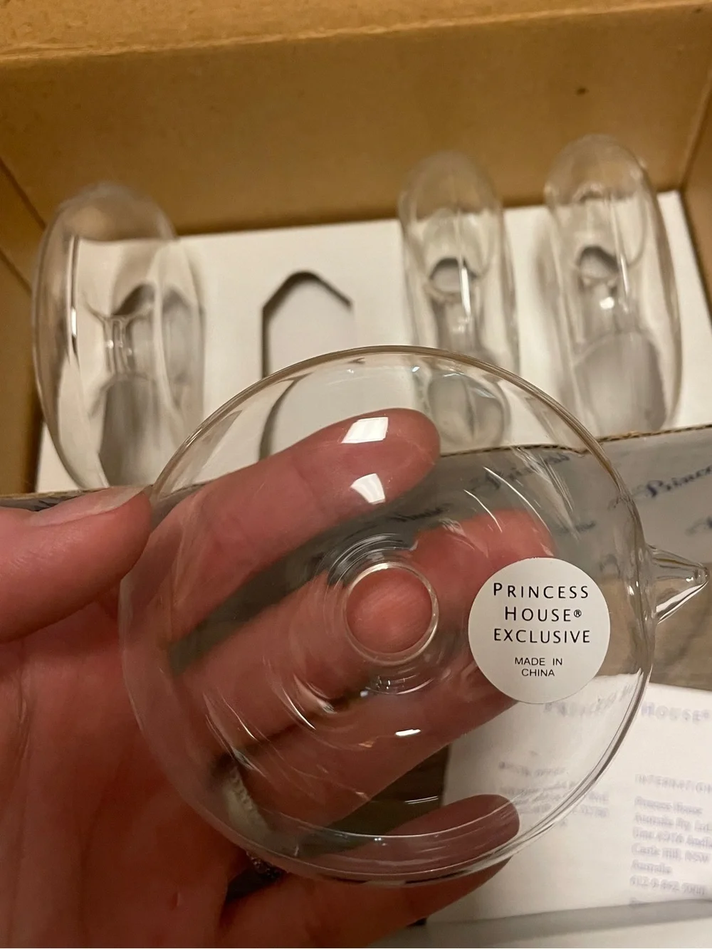 Vintage Princess House Clear Set of 4 Crystal Floating Flower Rings - New in Box
